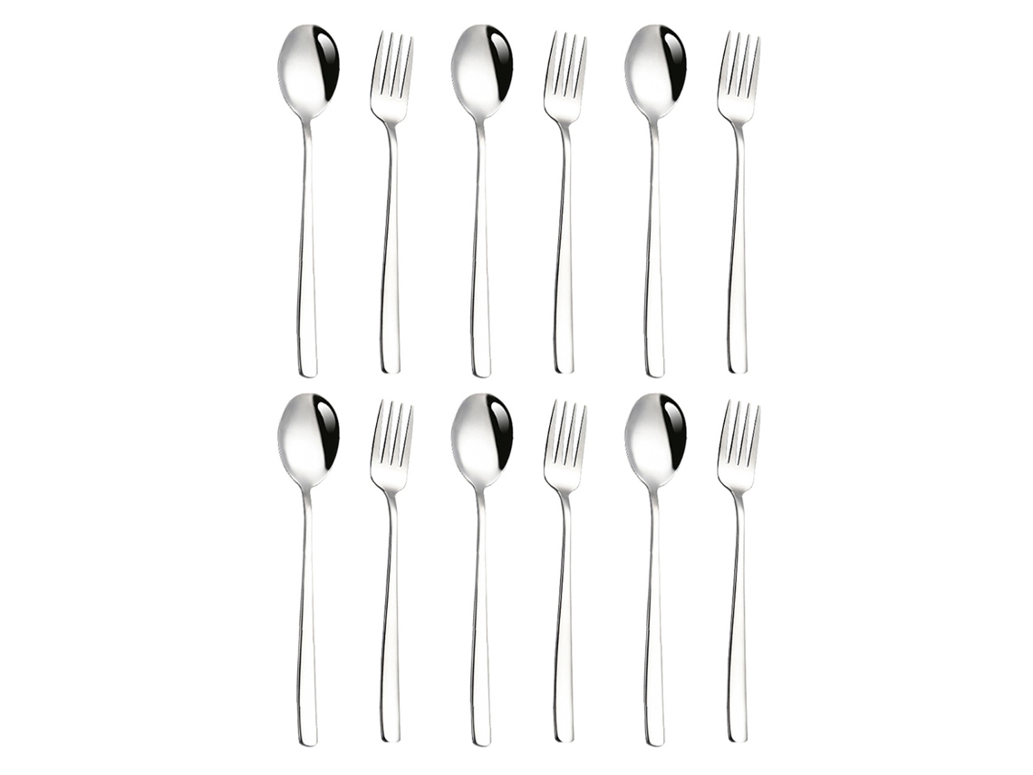 Juego de 12 Cubiertos de Acero Inoxidable - Cucharas y Tenedores para el Hogar, Actividades al Aire Libre y Restaurantes TRUYUETY