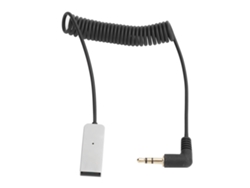 Adaptador Bluetooth 5.0 USB/AUX de 3,5 mm para coche/hogar D2026n con cable de 1 m, color negro.