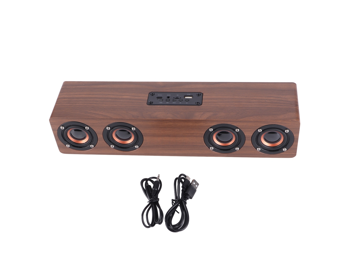 Altavoz Bluetooth Inalámbrico Retro Con Subwoofer, Sonido Envolvente, Diseño En Madera Mdf Para Teléfonos Móviles Y Portátiles.