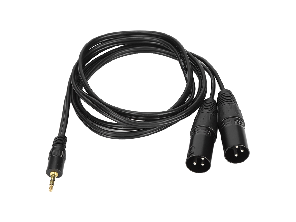 Cable De Cobre Con Divisor En Y De Doble Conector Xlr Macho A 3,5 Mm (1/8 Pulg.), Libre De Oxígeno, 1,5 M