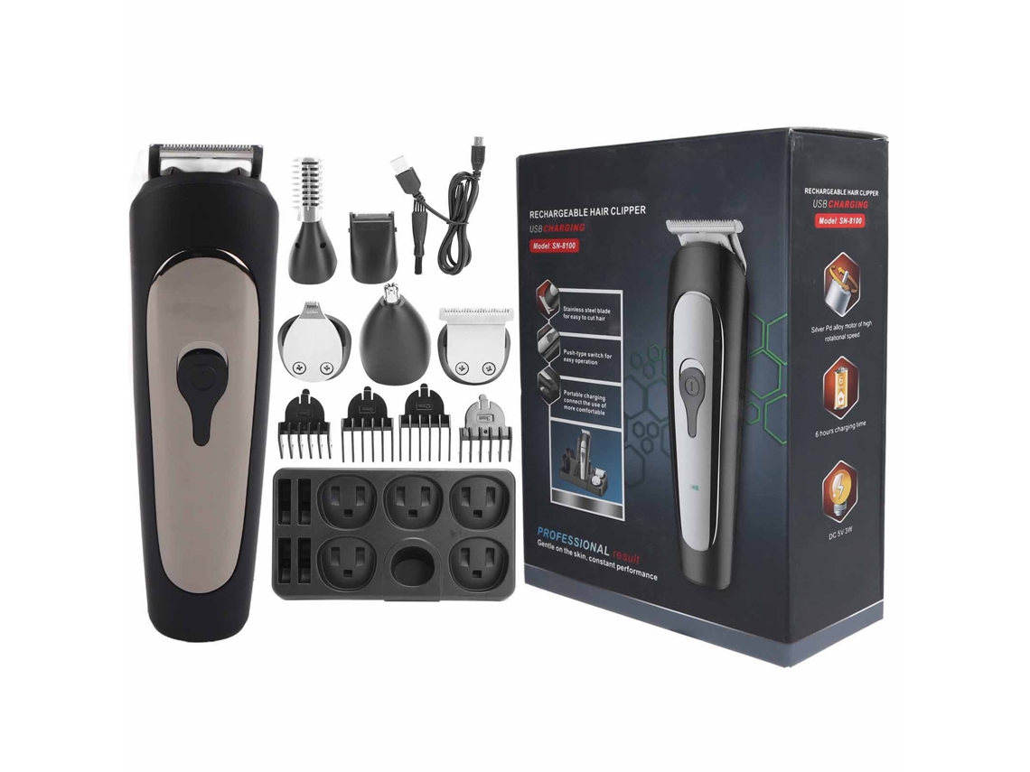 Kit De Cortapelos Eléctrico Multifuncional Con Recorte, Grabado Y Cortador De Pelo Nasal