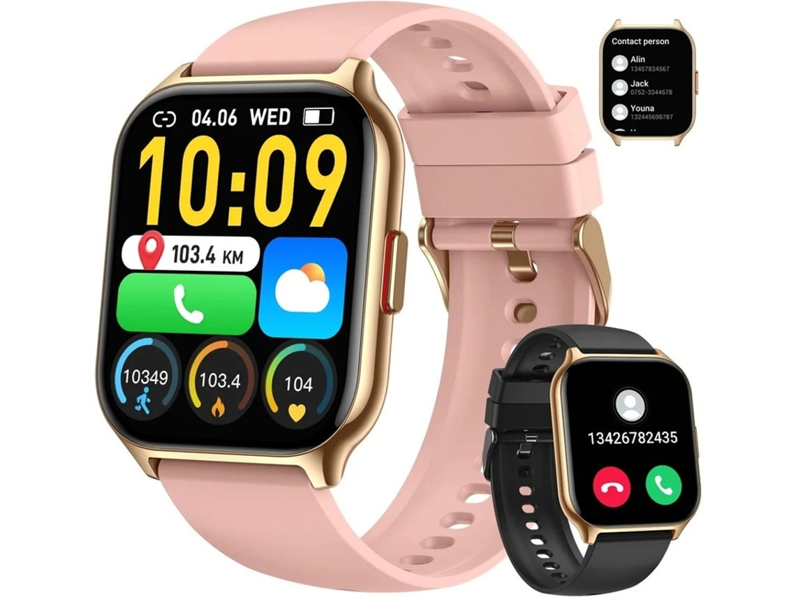 Reloj inteligente con Bluetooth para hacer y recibir llamadas, compatible con Android y iPhone, para exteriores, impermeable, deportivo, digital, para correr, Bestvite