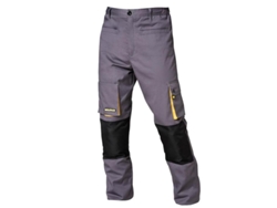 Pantalones largos detrabajo, multibolsillos, resistentes, rodilla reforzada, gris/amarillo talla 42/44 m
