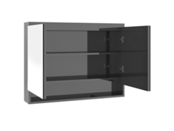 Maison Exclusive - Armario De Baño Con Espejo Mdf Gris Brillante 80x15x60 Cm