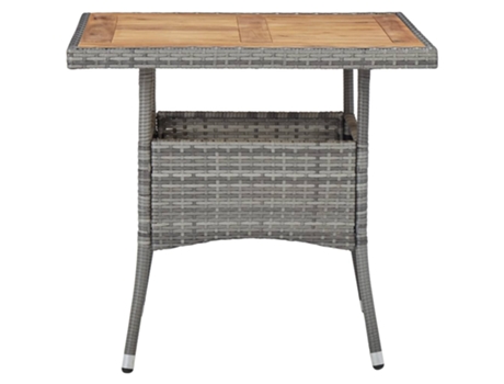 MAISON EXCLUSIVE Mesa comedor para jardín ratán sintético madera de acacia gris