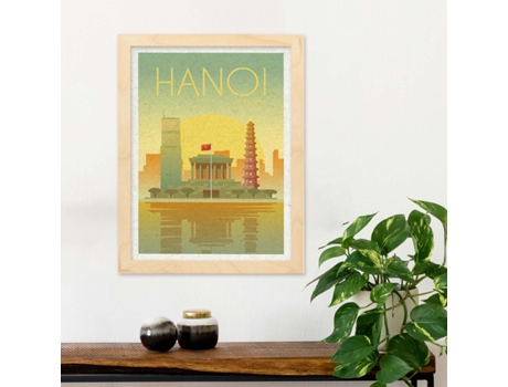 Póster NACNIC de Hanoi. Estilo Vintage. Ciudad en Colores. Anuncio Hanoi