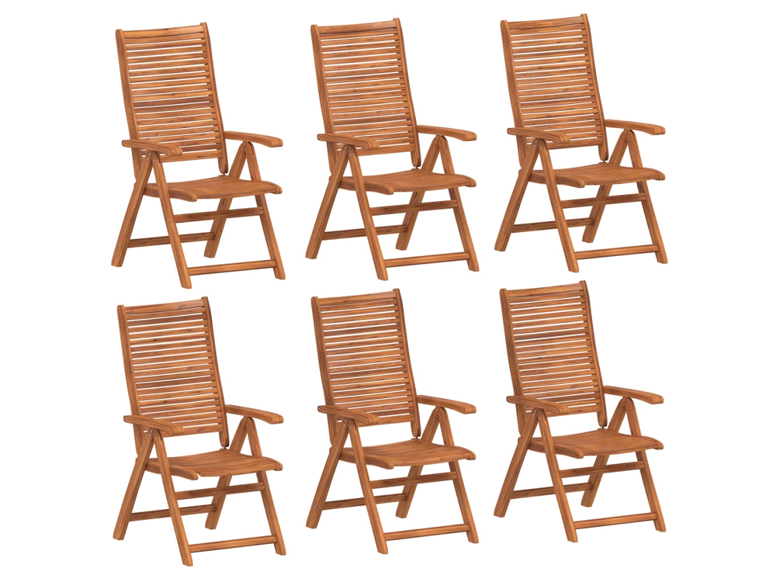Maison Exclusive - Sillas Jardín Reclinables 6uds Madera Maciza Acacia 56x72x107cm