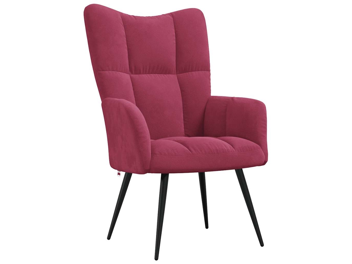 Sillón, sofá, sillón de dormitorio de diseño moderno en tela de terciopelo rojo burdeos Dec026767