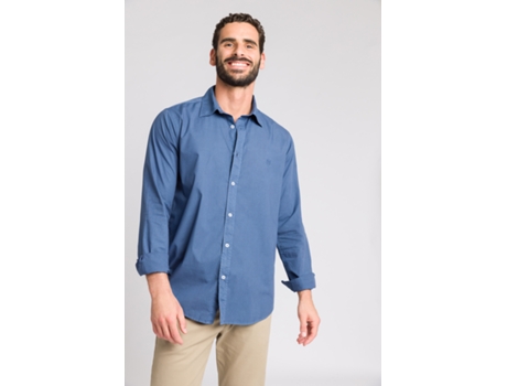 Camisa de Hombre THROTTLEMAN Algodón Azul (XL)