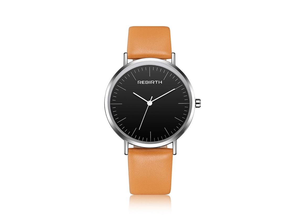 Reloj De Pulsera Unisex Informal De Cuarzo Con Correa Redonda De Piel Sintética (caqui)