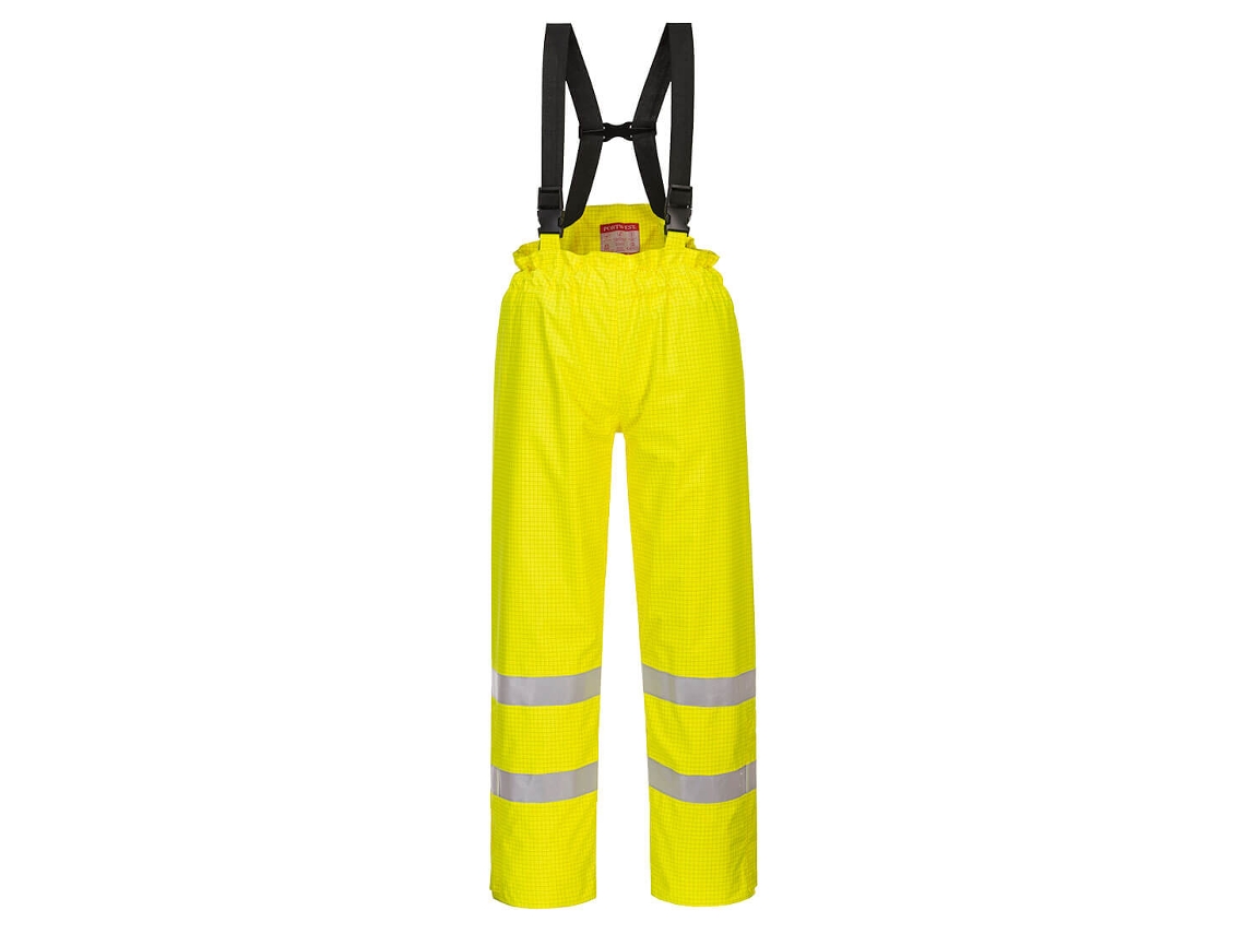 Pantalón De Alta Visibilidad Bizflame Rain - Resistente A La Llama Y Antiestático Amarillo / Xxxl