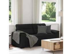 Sofá 2 Plazas Tela Negro 140 Cm