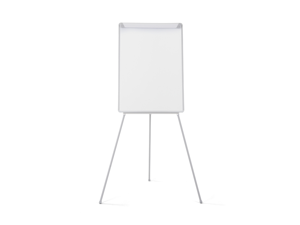 Caballete Trípode Basic - Superficie de acero lacado magnética, marco gris, 70 x 100cm BI-OFFICE