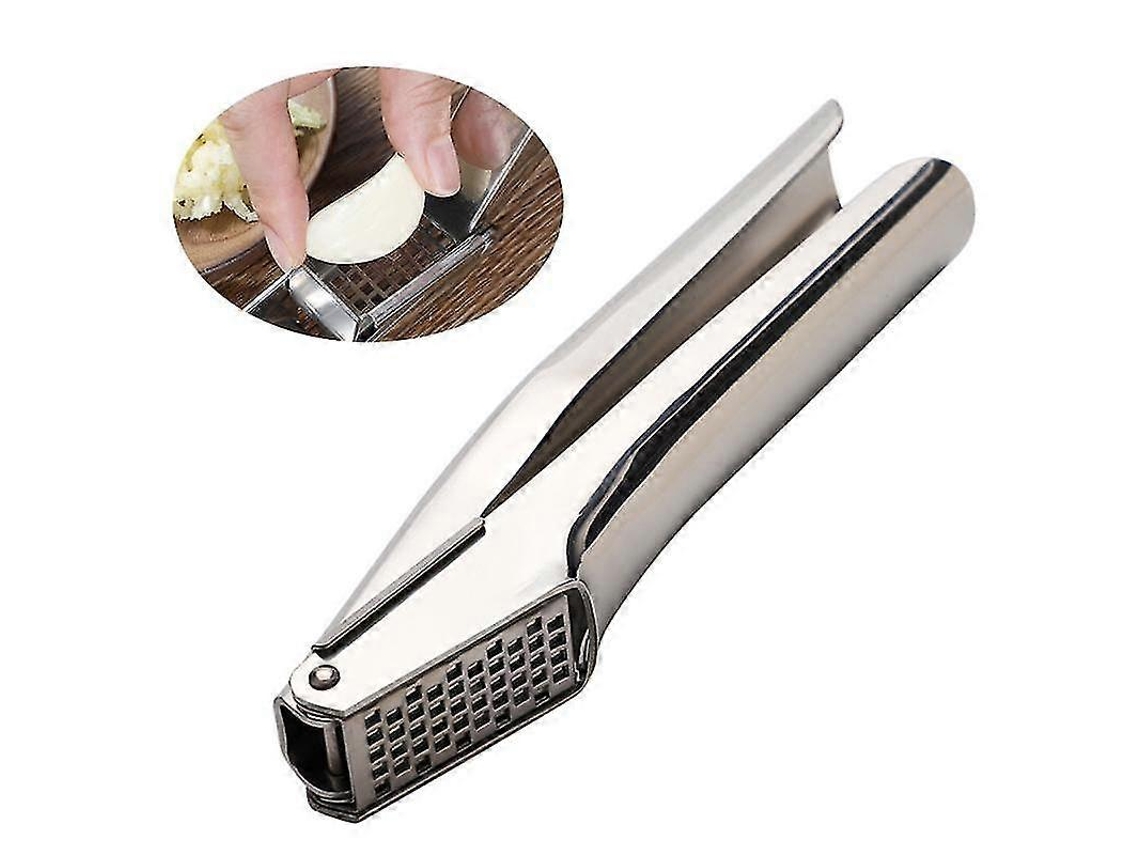 Prensa de ajos con orificio cuadrado, acero inoxidable, control manual, utensilio de cocina. Rosewell