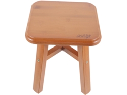 Taburete De Madera Maciza Marrón Para Uso En Interiores, Bordes Pequeños Y Lisos Y Superficie Suave, Sala De Estar O