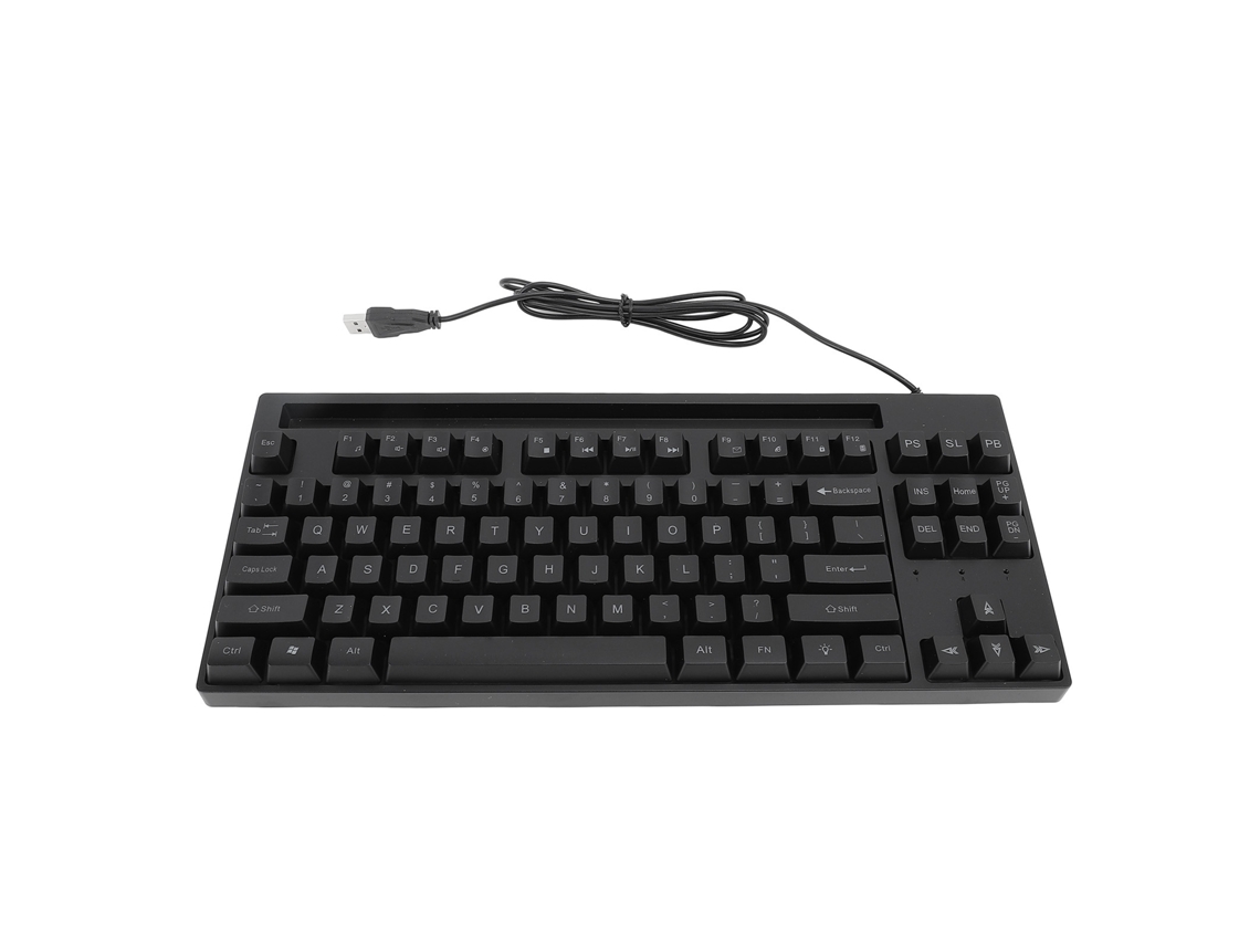 Teclado Gamer Com Fio Usb 87 Teclas Efeito De Luz Colorida Ergonômico Para Pc Laptop