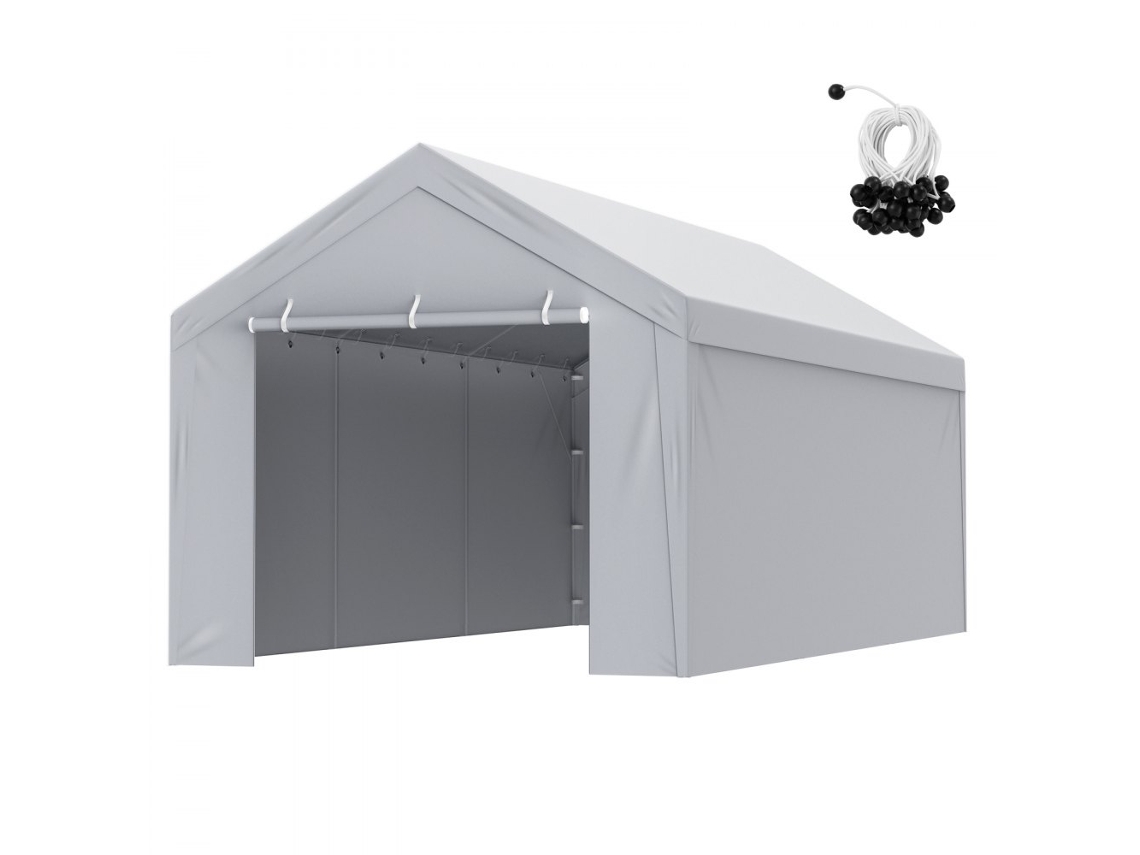 Cubierta para cochera de 3x6 m con laterales, impermeable, resistente al viento y a los rayos UV Tekmaquinas