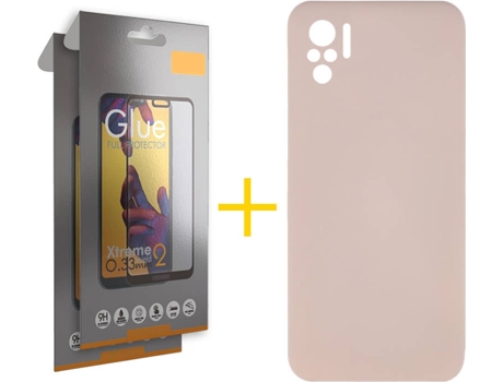 Kit Funda + 2 Protectores de Pantalla Xiaomi Redmi Note 10 4G / 10S SKYHE Liso Rosa
