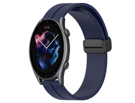 Correa de reloj inteligente para Amazfit GTR 3 Pro 22 mm Correa de reloj de silicona con cierre magnético de color sólido (azul medianoche)