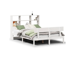 Maison Exclusive - Cama Con Estantería Sin Colchón Madera Maciza Blanca 160x200 Cm