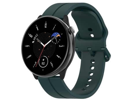 Correa de reloj inteligente para Amazfit GTR Mini de silicona con ranura inversa de cabeza plana de 20 mm (verde oscuro)