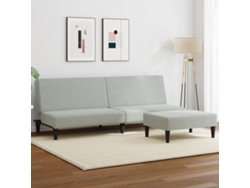 Sofá Cama Con Pies Moderno Lovely Home Madera Terciopelo Gris (200x84.5x69cm)