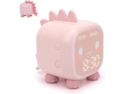 2026-reloj Despertador Para Niños, Dinosaurio Cute Con Luz De Noche Y Luz De Levantamiento, Regalo De Cumpleaños Rosa