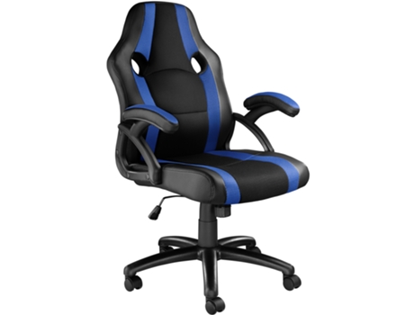 Silla De Oficina Benny TECTAKE (Negro/Azul - Piel Sintética - 69 X 68 X 114,5 cm)