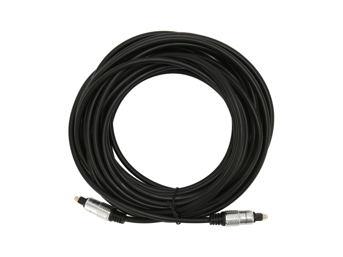 Cabo De Som Óptico Digital Fibra Com Conector Dourado E Carcaça De Alumínio 5m