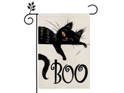 2026-bandera De Jardín De Gato Negro Para Halloween Bidireccional Vertical De 12x18 Pulgadas