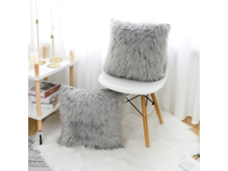 Juego De 2 Fundas De Almohada De Felpa Gris Claro De 30 X 50 Cm