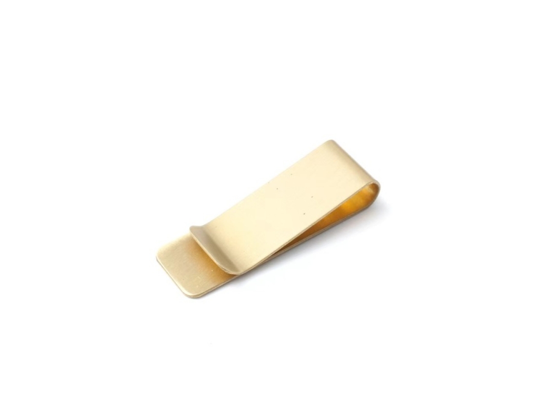 Elegante clip de metal para billetes, su tarjetero esencial, que rezuma lujo de acero inoxidable y diseño minimalista para uso diario.