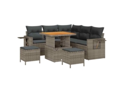 Maison Exclusive - Conjunto De Sofás De Jardín 9 Pcs Gris Ratán Sintético