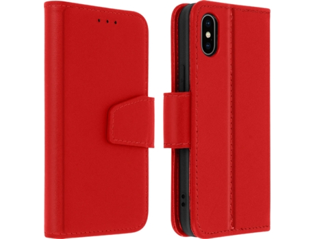 Funda iPhone X, XS AVIZAR Tarjetero Rojo
