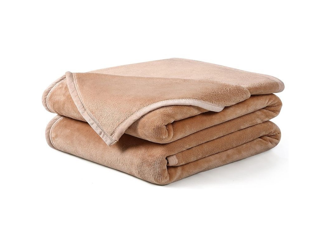 Manta De Microfibra Suave Tamaño Queen, Forro Polar Ligero Y Cálido Para Todas Las Estaciones, 200x230cm, Color Camel.