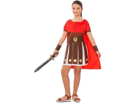 Disfraz de Niña DISFRAZZES Guerrera Romana Capa Roja (Talla: 7 a 9 años)