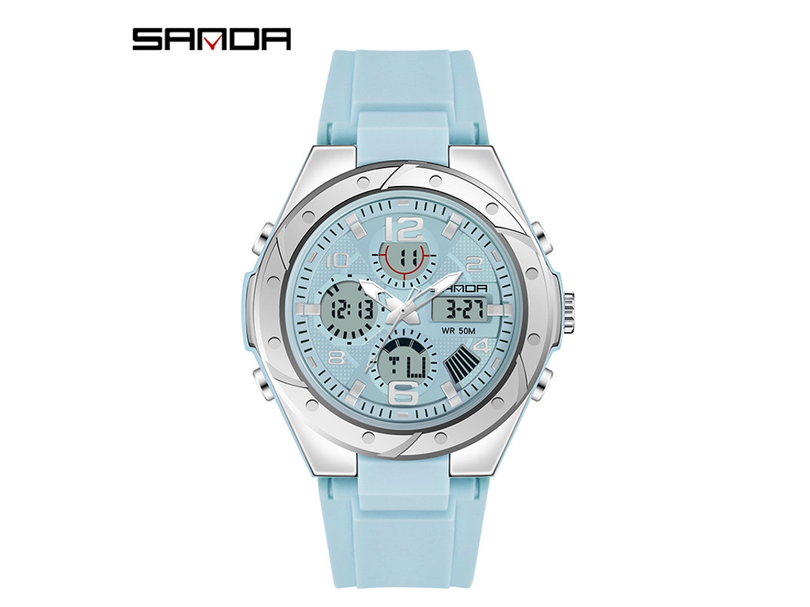 Reloj MDUG para mujer color azul niebla con resistencia al agua para actividades al aire libre.