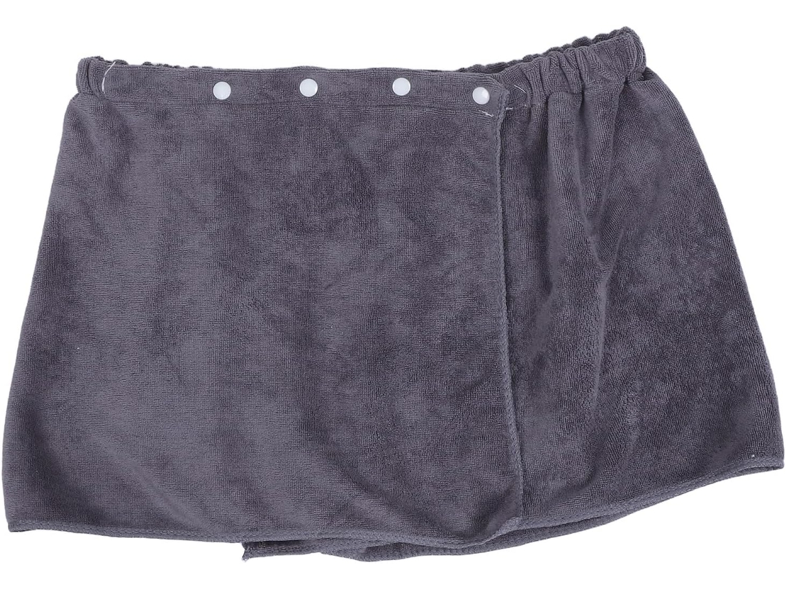 Toalha De Banho Masculina Yarnow, Estilo Shorts Em Fleece Coral Com Fecho De Pressão, Proteção De Privacidade E Uso