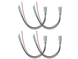 Indicador LED circular, precableado, bicolor, resistente al agua.