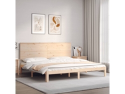 Estructura De Cama Sin Colchón Madera Maciza De Pino 200x200 Cm
