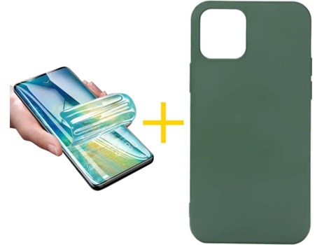 Carcasa + Protector de Pantalla para iPhone 12 Pro ACCETEL Verde Oscuro