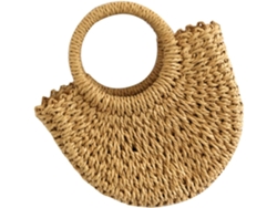 Bolsa De Almacenamiento Portátil Grande De Paja Tejida Para Mujer De Ciieeo, Ideal Para La Playa Y Las Compras.