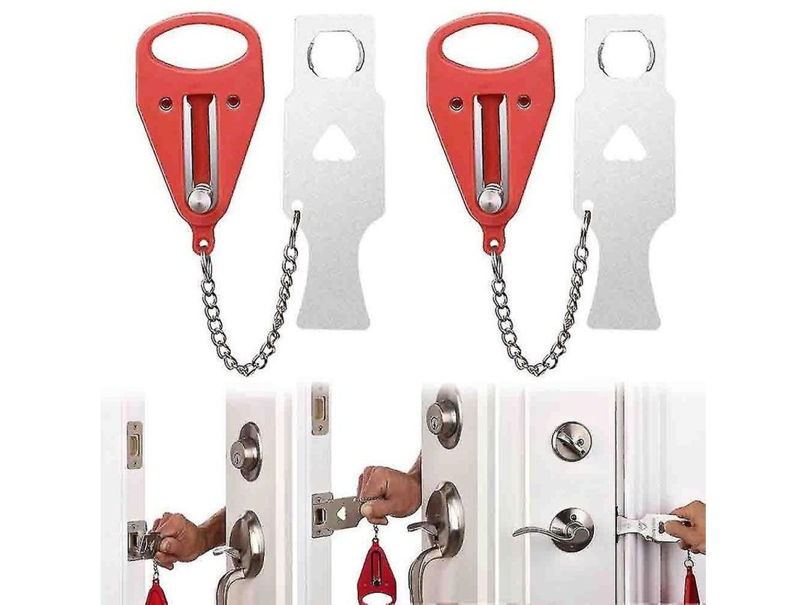 Cerradura Portátil Para Puerta Seguridad Mejorada Viaje Hotel Apartamento Dormitorio 2 Piezas
