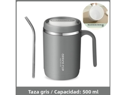 (gris) Taza De Café Portátil Con Tapa Y Pajita, 500 Ml, Material Pp, A Prueba De Fugas.