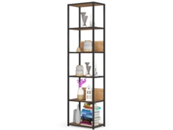 Estantería Industrial Akord Metálica Negro 50 Cm 6 Estantes En Color Roble Craft 50x32x192 Cm