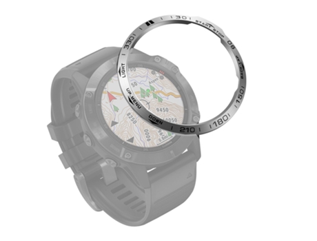 Anillo de bisel de acero para reloj inteligente Garmin Fenix 6/6 Pro/6 Zafiro, versión B (anillo plateado con letras negras)