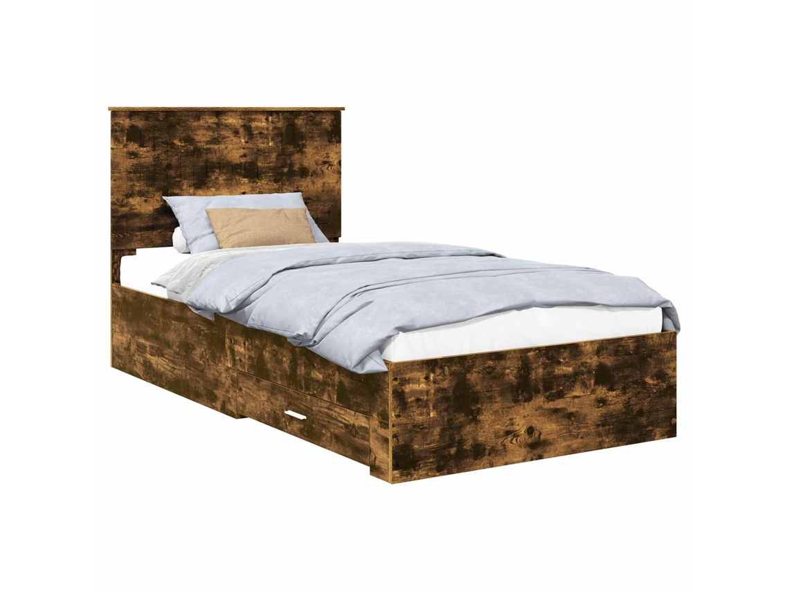 Maison Exclusive - Estructura De Cama Con Cabecera Roble Ahumado 100 X 200 Cm