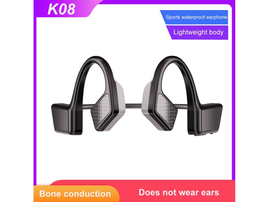 Auriculares Bluetooth K08 5.0 Estéreo de conducción ósea True Wireless Impermeable Negro