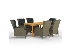 Juego de comedor de jardín marrón de 7 piezas DKD Home Decor
