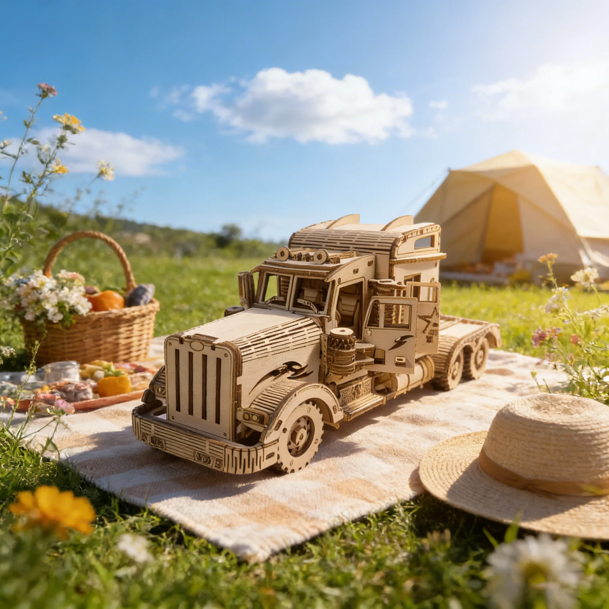 Kit De Construcción De Camión De Madera, Rompecabezas 3d, Juguete Creativo